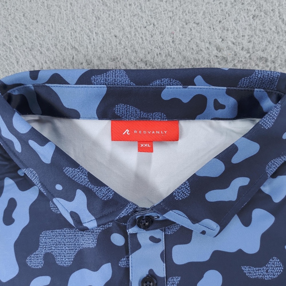 Redvanly Polo Shirt Mens 2XL Midnight Navy PUREpoly Camo Golf R2513-BARRES - Picture 7 of 16